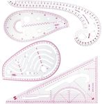 DIY Sewing Ruler Tailor Set, Plastic Curve Shaped Grading Rulers for Dressmaking Pattern Design Bendable Drawing Template for DIY Clothing, Set A (4pcs)