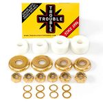 Trouble Bushings for Skateboard Trucks • Hard 100A • Cushion Rebuild Bushing Kit • White/Gold (BH1)