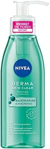 NIVEA Derma Skin Clear Gel de lavado (150 ml), limpiador y limpiador para pieles con impurezas, gel limpiador eficaz con ácido salicílico y niacinamida