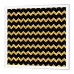 3dRose ht_210775_3 Gold & Black Chevron Stripes Iron on Heat Transfer, 10 by 10", For White Material