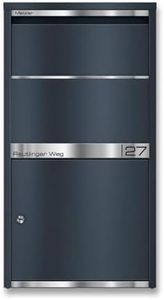 Metzler® Paketbox Avalon 1 Anthrazit, rostfreier und massiver Stahlbriefkasten mit Gravurplatte, kontaktloses Klappensystem, wetterfester XXL Paketkasten 44x82x22 cm, Schloss, außen sicher und modern
