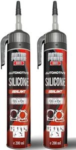 Professional Automotive Silicone Sealant, 2 Pack, 6.76 fl oz Each, pressurizes Easy to use Design Tubes, Black Valve Gasket, Engine Gasket Sealer