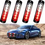 XT AUTO 6LED Car Truck Emergency Beacon Warning Hazard Flash Strobe Light Red/White 4-pack