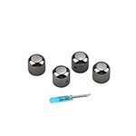 Alnicov 4PCS Guitar Dome Knobs Volume Control Knobs,with Wrench Screws Set for Electric Guitar or Bass,Black