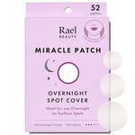 Rael Miracle Overnight Spot Cover - Thicker & Extra Adhesion, Hydrocolloid Patches, Stickers for Face, Absorbing Cover, 3 Sizes (52 Count)