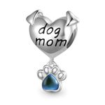 GNOCE Dog Cat Mom Mood Charms 925 Sterling Silver Color Changing Animal Charm for Bracelet Jewelry Gift For Women Girls Wife Daughter Fit Snake Chain Bracelets (Dog Mom)