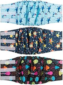 CuteBone Dog Diapers Male Washable Belly Band for Male Dogs Wraps 3pcs a Pack DM28XL