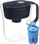 Brita 6 Cup Elite Filter Pitcher with Smart Light Indicator, Reduces 30+ Contaminants including Lead and Microplastics, Filter lasts 6 months, Denali, Black