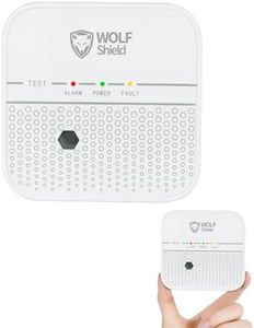 WOLF SHIELD Carbon Monoxide Detector 10 Year Sealed Battery |Portable Alarm|EN50291:2018 |No Display (White)
