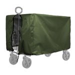 Utility Wagon Cart Cover Drawstring Garden Cart Cover for Folding Trolley Cart, Green