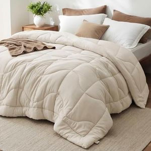 Bedsure Oversized King Comforter - Oversized King Duvet Insert for All Season, Ultra-Soft Down Alternative Comforter, Blanket for Bed, with 4 Tabs, Machine Washabl, Cream, 116x98 in