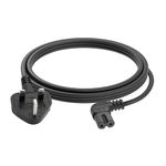 FIRMERST 3m UK Right Angle Tv Power Cable IEC320 C7 to BS 1363,Black