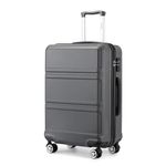 Kono Suitcase Lightweight ABS+PC Hard Shell Hand Luggage Trolley Travel Cabin Carry-on with TSA Combination Lock and 4 Wheels (20", Grey)