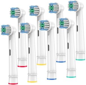 Replacement Toothbrush Heads Compatible with Oral-B Braun,8 Pack Professional Electric Brush Heads for Oral B Replacement Heads Refill Pro 500/1000/1500/3000/3757/5000/7000/7500/8000