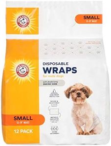Arm & Hammer For Pets Male Dog Wraps, Size Small, 12 Count | Ultra-Absorbent, Adjustable Male Dog Diapers with Leak-Proof Protection and Wetness Indicator | Baking Soda for Odor Control