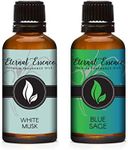 Eternal Essence Oils 2 Pack 30ml Premium Fragrance Oil - White Musk & Blue Sage - for Candle, Soap Making, Aromatherapy, Diffusers, Home Care, & Humidifiers