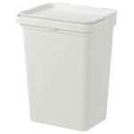 I-K-E-A HÅLLBAR Waste Dust Bin With Lid Light Grey Large Outdoor Indoor Use 10 L, White