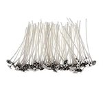 JHINTEMETIC® - Classic (3 - Inch) Low Smoke DIY Candle Making Wicks, Wax Coated Candle Wicks Threads - Pack of 100 Wicks