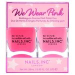 Nails.INC We Wear Pink Nail Polish Duo, Long Lasting Glossy Nail Color with Bubblegum Scent, Cruelty Free, Vegan, Includes Pink To The Core and Choose Pink