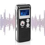 Mini Voice Recorder for Lectures Meetings&Class -KINOEE 8GB Digital Activate Audio Tape Recording Device with Double Sensitive Microphone&MP3 Playback