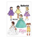 Butterick Pattern 6336 OSZ,18" Doll Clothes, Multi-Colour, One Size