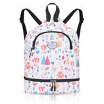 HUA ANGEL Unisex Drawstring Backpack Sports Gym Bag Drawstring Bag Weekend Daypack With Shoe Compartment for Women Men Basketball Football Outdoor Fitness Yoga Swimming Beach