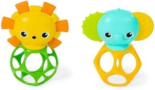 Bright Starts Soother Pals Easy-Grasp Teether Toys, 2-Pack Lion and Elephant Characters, BPA Free, Unisex, Ages Newborn +