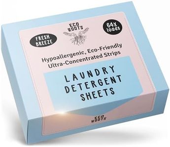 ECO ROOTS Laundry Detergent Sheets 64 loads | ECO FRIENDLY Natural Fresh Breeze Scent Washer Sheet, Liquidless Travel Size Laundry Strips Detergent, Zero Waste Sheets Plastic Free Sustainable Products