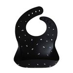 Mushie Silicone Baby Bib | Adjustable Fit Waterproof Bibs (Numbers Black)