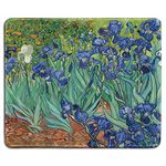 dealzEpic - Art Mousepad - Natural Rubber Mouse Pad with Famous Fine Art Painting of Irises Flowers 1889 by Vincent Van Gogh - Stitched Edges - 9.5x7.9 inches