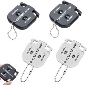 Golf Accessories, Counter for Golf, 4 Pcs Counters with Keychain, Portable Mini Golf Stroke Counters for Lightweight Scorekeep Tool, 2-Digit Manual Clicker for Outdoor Sports Scoring(Black&White)