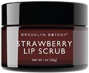 Brooklyn Botany Lip Scrub Exfoliator 28 g – Lip Moisturizer for Dry Lips and Chapped Lips – Gentle Lip Exfoliator for Smooth and Brighter Lips – Strawberry Flavor