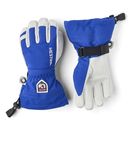 Hestra Army Leather Heli Ski Junior - Waterproof, Insulated Classic 5-Finger Leather Snow Glove for Winter, Skiing, Playing in The Snow for Kids and Youth, Royal Blue, 3