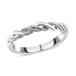 TJC Platinum Plated 925 Sterling Silver Band Ring for Women and Girls Gift with High Gloss Size W