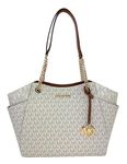 Michael Kors Jet Set Large Signature Logo Shoulder Bag, Vanilla, Tote