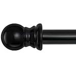 Black Curtain Rods for Windows 66 to 144" - Long Curtain Rods for Grommet Drapes,1 inch Curtain Rod Set Heavy Duty for Sliding Door,Bedroom,Patio Door (3 Brackets)