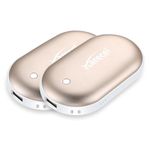 Karecel Hand Warmers Rechargeable 2 Pack, 10400mAh Double-Sided Heat Electric Handwarmers Powerbank, 4-inch Full-Surface Heat, Portable Camping Hand Warmers, Men Gifts for Christmas, Winter Essentials