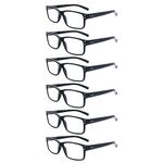 ZONLON 6 Pack Reading Glasses for Men Women Blue Light Blocking Lightweight Black Computer Readers with Spring Hinges 1.25 +