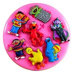 Sesame Street Elmo and Friends Silicone Mould Mold for Cake Decorating Cake Cupcake Toppers Icing Sugarcraft Tool by Fairie Blessings