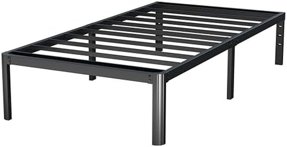 Lutown-Teen 14 Inch Twin Bed Frames with Rounded Corner Legs, Heavy Duty Metal Twin platform bed frame with Steel Slats Support, No Box Spring Needed, Noise Free, Easy Assembly
