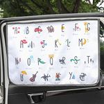 Magnetic Car Sun Shade Curtain for Side Window Baby Kids Children Sunshade Protector Protects from Sun Glare Heat Blocks UV Rays Glare Car Interior Sun Blocker Blind (Be-Kids Alphabet)