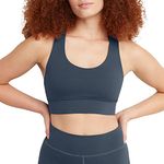 Hanes Women's Originals Bralette, Pullover Cotton Longline Bra with Moderate Support Sports, Opaque, Trekking Grey, L