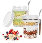 2PCS 16oz Overnight Oats Jars with 