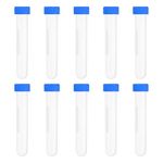 PATIKIL 10ML Plastic Centrifuge Tubes, 50 Pcs Round Bottom Centrifuge Tube with Blue Screw Caps and Graduated Marks Writing Area for Laboratory Liquid