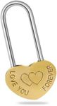 Single Heart Padlock Everlasting Love Solid Brass Heart Lock Heart Lock Love Lock Engraved Love You Forever Wish Lock for Wedding Anniversary Travel Valentines(NO Key)