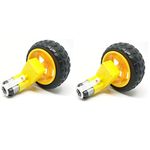 Robocraze Single Shaft L-Shaped 60 RPM BO Motor with 65X25 65 X 25 Wheel - 2 Sets | Robotic Vehicles