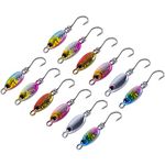 Goture Micro Ice Fishing Jigs Lures Mini Spoon Lures with 3D Eyes Double-Sided Laser Reflective Effect Jigging Bait for Crappie, Trout, Panfish, Perch