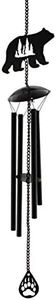 Distinctive Designs Black Bear & Pine Trees Metal Wind Chime
