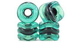 Shark Wheel 60 mm 78a, Skateboard Cruising Wheels, California Roll, Transparent Emerald, Set of 4 Wheels