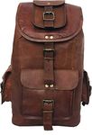 HLC 20" Genuine Leather Retro Rucksack Backpack College Bag,School Picnic Bag Travel